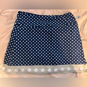 Golftini "Jealousy" Navy Polka Dot Pencil Skirt